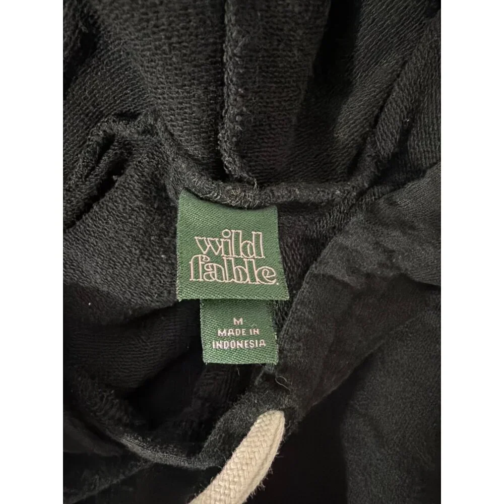 Wild Fable Black Pullover Hoodie With Drawstrings Size M - Picture 3 of 3